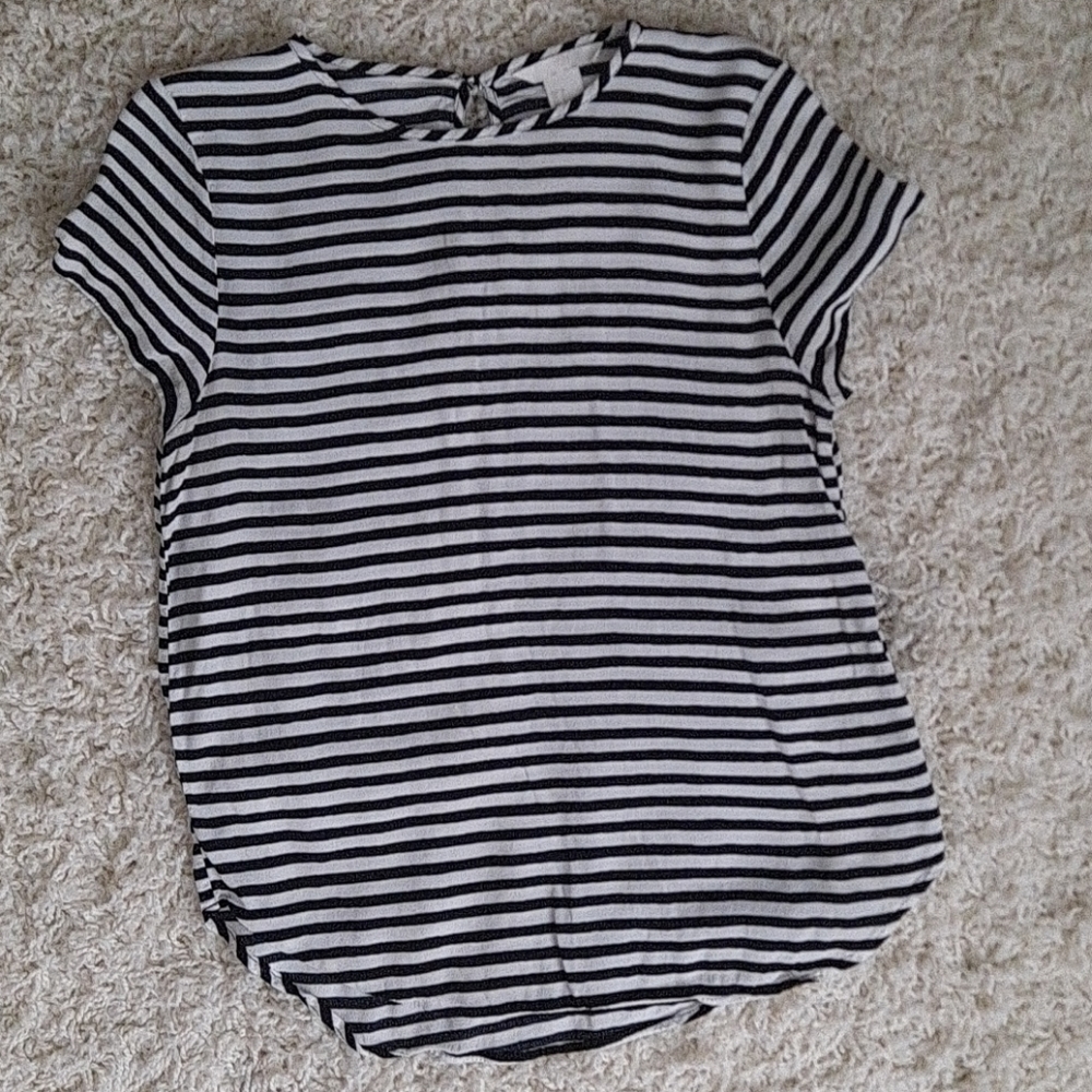 Blouse, Striped, black and white
